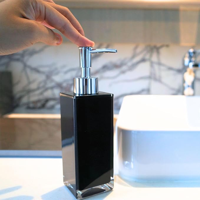 Premium Black Soap Dispenser for Bathroom and Kitchen, Refillable Hand Soap Dispenser, Dish Soap Pump Bottle
