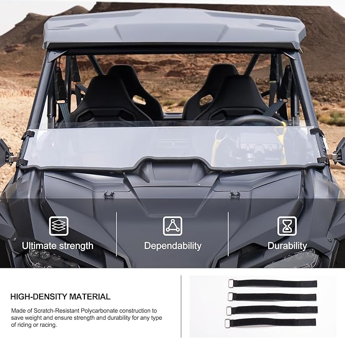 KIWI MASTER Hard Coat Poly Half Windshield for 2019-2024 Honda Talon 1000R 1000X 1000X4 1000R4 Accessories Heavy Duty Polycarbonate Scratch Resistant