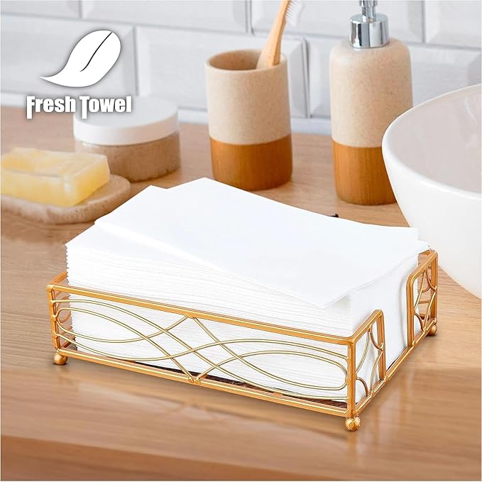 Fresh Towel Folded Disposable Hand Towels for Bathroom | Single-Use Hand Paper Towels for Bathroom Guests, 1/6 Folded | Soft and Absorbent Disposable Napkins (500, White)