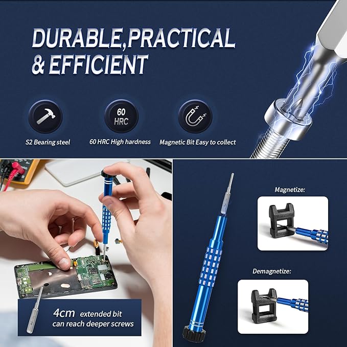 Precision Screwdriver Sets 55PCS Magnetic Repair Tool Kit for iPhone, MacBook, Computer, Laptop, PC, Tablet, PS4, Xbox, Nintendo, Game Console