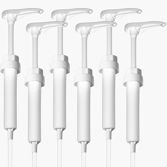 Gallon Pump Dispenser - Dispenses 1 Ounce Per Stroke - for Plastic or Glass Bottles – Heavy-Duty Leak Proof for Commercial and Household Use – BPA Free 38/400 (Pack of 6)