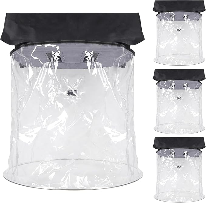 MAD OWL Professional Moving Head Light Rain Cover,Waterproof and dustproof Stage Lighting Protection Accessory, Transparent Vertical Hanging Stage Moving Head Light Rain Cover 4 packs