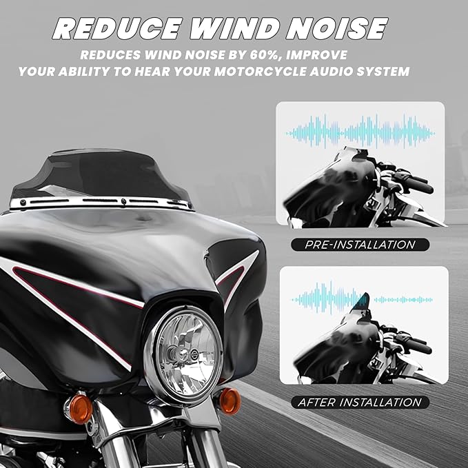 Black 7" Windshield Windscreen Compatible for Harley Davidson Touring Electra Glide Street Glide 2014 2015 2016 2017 2018 2019 2020 2021 2022