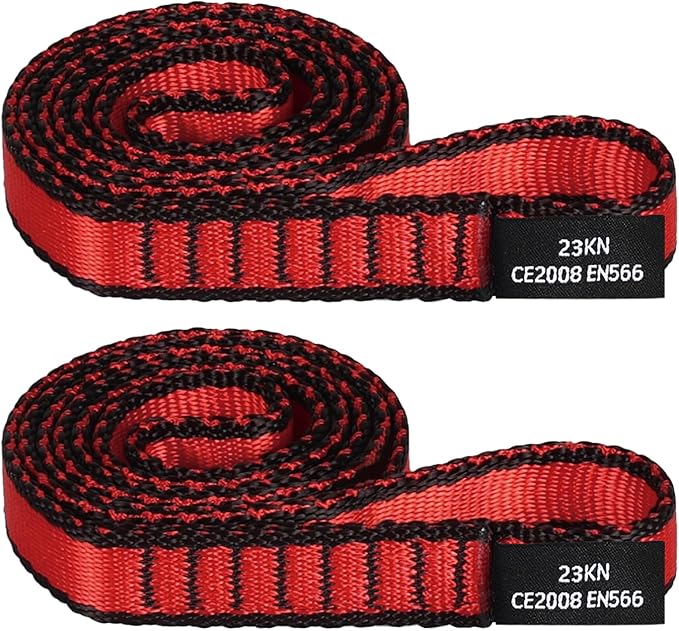 18MM Nylon Climbing Sling Runner - 23KN CE2008/EN566 Certified Outdoor Climbing Webbing for Rock Climbing, Rappelling, Mountaineering, Swing Gear, Outdoor Adventures & Emergency Anchoring