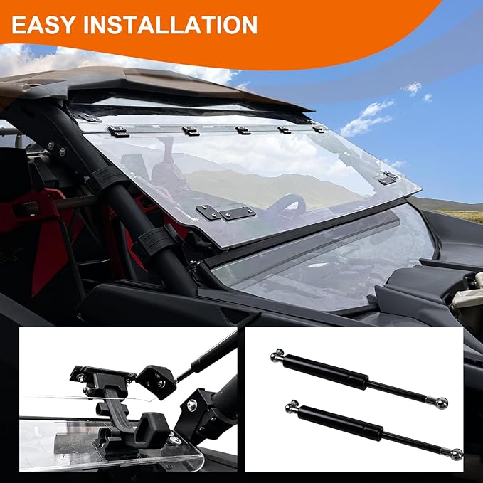 Flip Up Windshield for X3, 3-in-1 Flip Front Windshield Compatible with Can-Am Maverick X3 & X3 Max Accessories Scratch Resistant Hard Coated Folding Windscreen