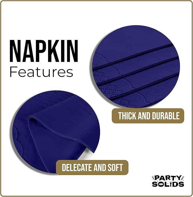 Navy Dinner Napkins Disposable 8" x 4" Folded - 40 Pcs 2 Ply Navy Napkins Disposable Paper Guest Towels for Bathrooms, Dinners, Everyday Parties & Party Supplies