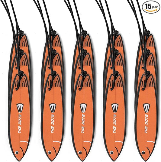 THEDOTS Series 15 Pack Oriental Gourmet Surfboard Hanging Car Air Fresheners, Detachable Message Cards with Surfing Art, Long-lasting Scent for Car & Home