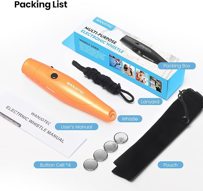 Electronic Whistle, Battery Operated Whistle Adjustable 3 Different Loud Whistle Sounds with Lanyard Handheld Whistles for Referees Coaches Teacher Training/Camping