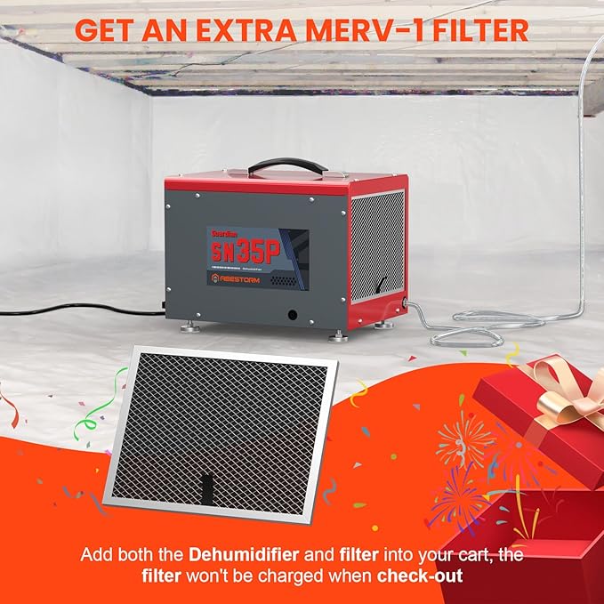 Abestorm Commercial Dehumidifier for Crawlspace, Basement, Large Space (70 Pints)