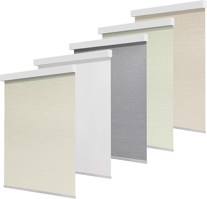 100% Blackout Cordless Roller Shades for Indoor Windows, Thermal Insulation & UV Protection Light Khaki Customize