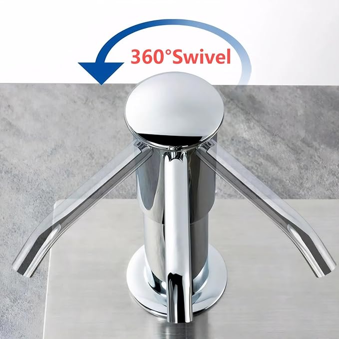 Dish Soap Dispenser for Kitchen Sink, Countertop Sink Soap Dispenser Water Pump with No-Spill Extension Tube Kit Design for Kitchen Bathroom, No Need to Fill Little Bottle Again(Sliver)
