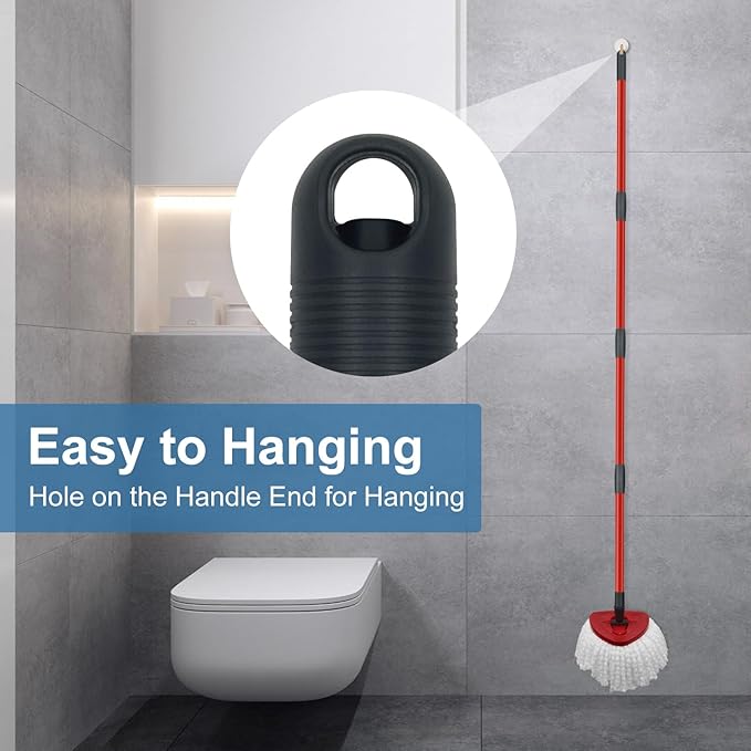 Mop Handle Replacement for Ocedar 4 Section Mop Replace Handle Compatible with O-Cedar Spin Mop Refills and Brooms ocedar Mop Stick for Floor Clean, 30" to 58", American Thread Joint