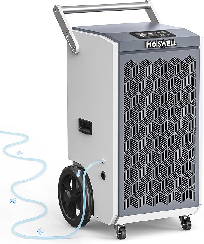 260 Pints Commercial Dehumidifier with Pump and Drain Hose for Basements, Heavy Duty Commercial Grade Dehumidifiers for Large Spaces, Warehouse, Industry Water Damage Unit, Auto Defrost