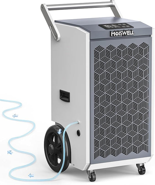 260 Pints Commercial Dehumidifier with Pump and Drain Hose for Basements, Heavy Duty Commercial Grade Dehumidifiers for Large Spaces, Warehouse, Industry Water Damage Unit, Auto Defrost