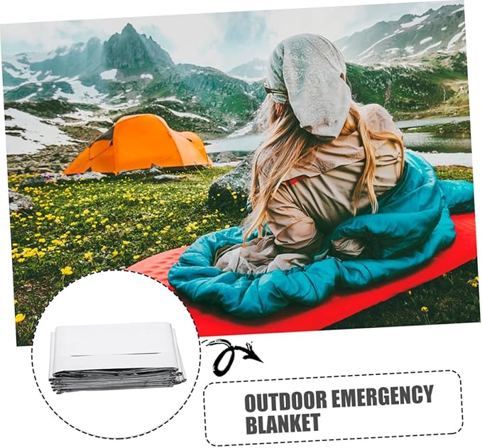 Mikinona 4Pcs Emergency Blanket Lightweight Thermal Insulation Camping Survival Supplies Portable Outdoor Survival Gear for Cold Weather and Inclement Conditions