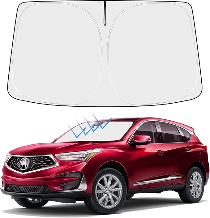 Proadsy 2025 Upgrade Windshield Sun Shade Custom Fit Acura RDX 2019-2024 2025 4-Layer Foldable Front Sunshade Protector Sun Visor Blocks UV Rays Keep Car Cooler