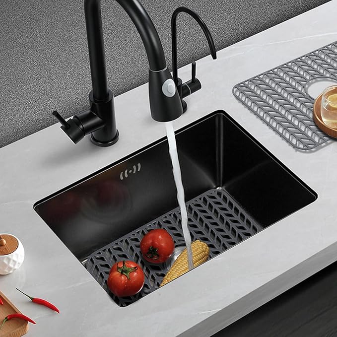 Sink Protectors for Kitchen Sink 12"13"16"18"19"24"26"28"29"30",Silicone kitchen sink mats protector for bottom of farmhouse sink(18.2"x12.5" Gray)