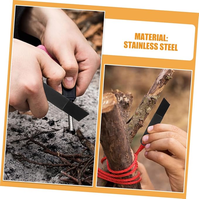 20pcs Survival Fire Starter Scraper for Camping Lightweight Multifunctional Outdoor Lighter Tool with Magnesium Flint for Hiking Emergency Adventures