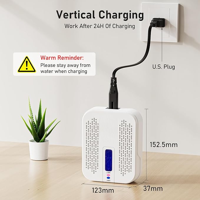 Rechargeable Small Dehumidifier, Pack of 2, Portable Mini Dehumidifier for Bathroom, Highly Efficient Dehumidification, Energy Saving, Suitable for Closet, Cars, Wardrobes