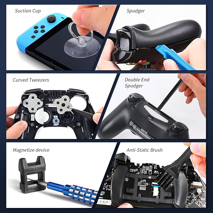 GISVAR Repair Tool Kit for Nintendo Xbox Switch PS3 PS4 PS5 Controller, 21PCS with Y2,T6H,T8H,T10H, Ph00,PH000, Torx Security Screwdriver with G3.8 G4.5, Cleaning Tool bag for Controller and Console