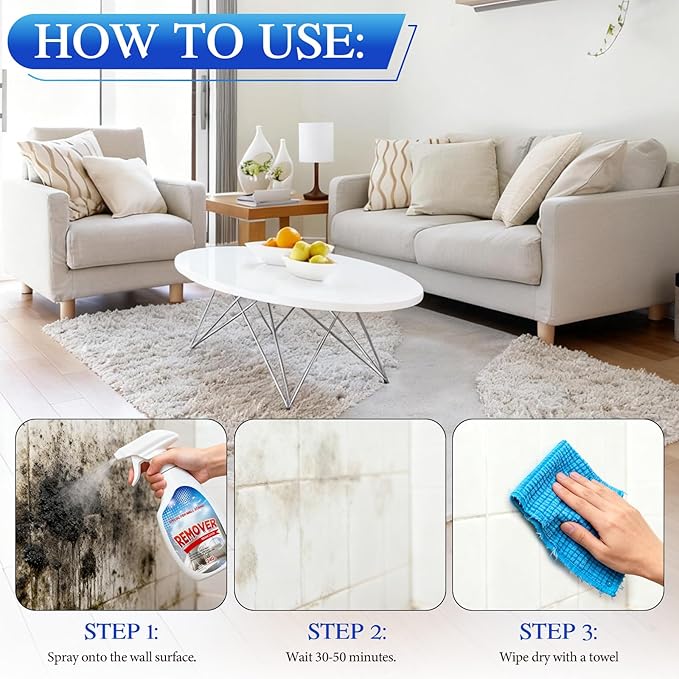 KOSIMI Highly Effective Removal Spray, Wall Cleaner Spray, Multi-Surface Cleaning Solution,Dirt, Dust And Stain Remover, for Wood, Tile, Fabric, Bathrooms, Kitchens (8.12 fl.oz