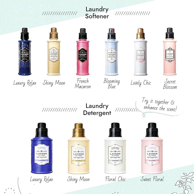 LAVONS Natural Fabric Conditioner for Sensitive Skin, Plant-Based Laundry Softener for Baby & Pet, Reduces Fabric Wrinkles, Long-Lasting Scent & Odor Control from Japan, BLUE BLOOMING, 20.3 Fl Oz