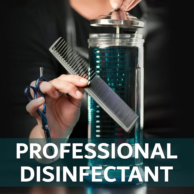 Unit Blue Barber Germicidal Disinfectant Concentrate for Barbers, Anti-Rust Formula, Sterilize Barber Tools, Scissor, Clips, Razors, Brush, Combs & More, 65 Sachets Makes 65 QT Solution at 1600 PPM