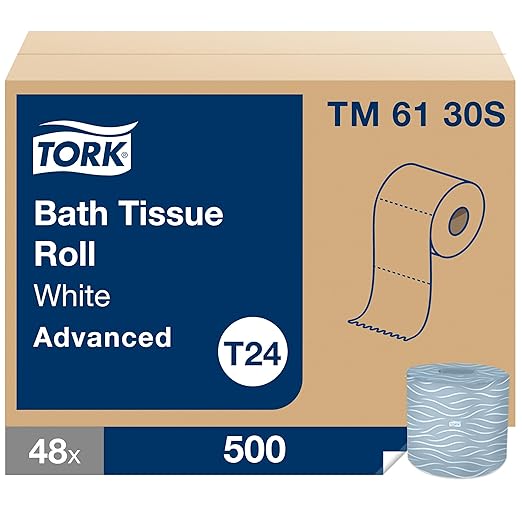 Tork Bath Tissue Roll Advanced 2-ply For everyday use at home Biodegradable 4x3.75", 500 sheets/roll, 48 rolls/case