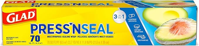 Glad Press'N Seal Food Plastic Wrap, 70 Square Foot Roll (Package May Vary) (Pack of 12)