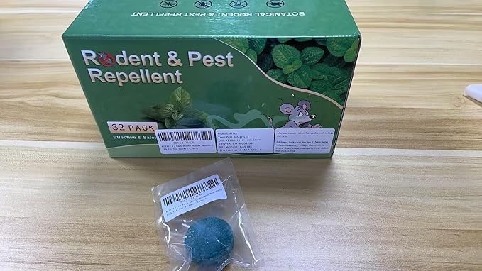 Mouse Rodent Repellent, 32 Pack Peppermint Oil Mice Repellent for Mice, Rats, Spiders, Squirrels and Pests, Indoor & Outdoor Natural Mouse Deterrent, Keep Rodents Away from Garden & Home (Mint)