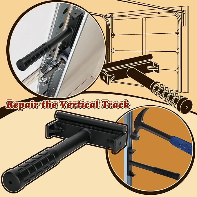 TOPOWN Heavy Duty Garage Door Track Repair Tool Kit for 2-Inch Roller Track Rail Systems, Garage Door Vertical Track Maintenance Tool Set, Anti-Slip Handle and Easy Operation