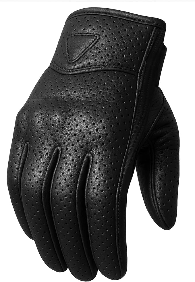 Jackets 4 Bikes Motorcycle Gloves - Premium Leather for Men Women, Touchscreen, Non-Slip, Motorbike Cruiser Street Biker Protector Glove