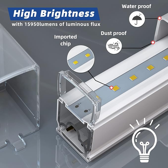 ALLYES Hexagon LED Garage Light, 5 Packs Hex LED Lights, 144W 17280LM 6500K White Super Bright Lighting, Car Detailing Ceiling Light for Workshop Warehouse Basement Gym