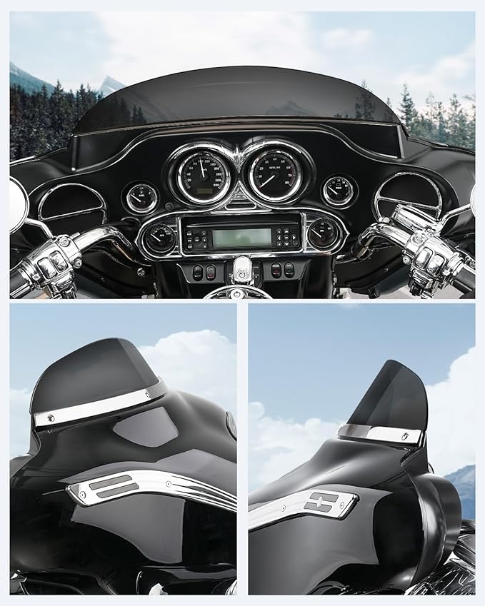 Benlari 5" Black Windshield Windscreen Fit for Harley 1996-2013 Davidson Touring Street Glide Electra Glide Ultra Classic FLHTK FLHTI FLHT FLHTCU Tri Glide FLHTCUTG