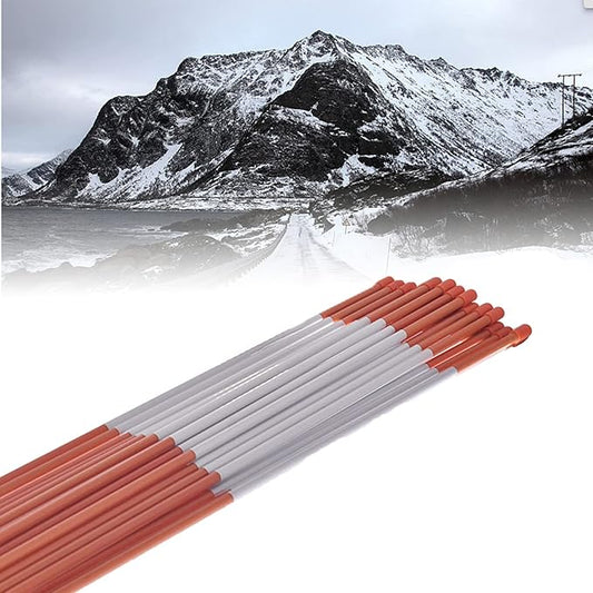 48Inch Orange Reflective Driveway Markers Snow Stakes Driveway Poles,Fiberglass Snow Stakes with 5/16Inch Diameter Reflective Tape for Easy Visibility at Night (100-Pack)