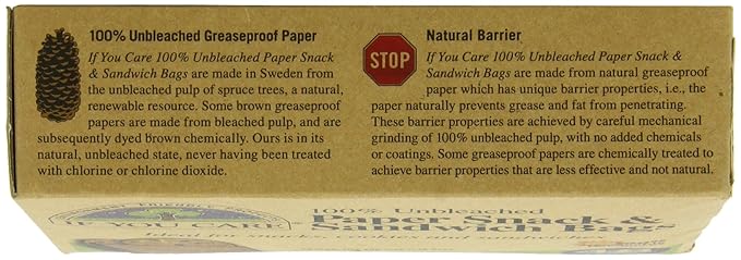 IF YOU CARE 100% Unbleached Paper Sandwich AND Snack Bags, 48 Count (Pack of 6)