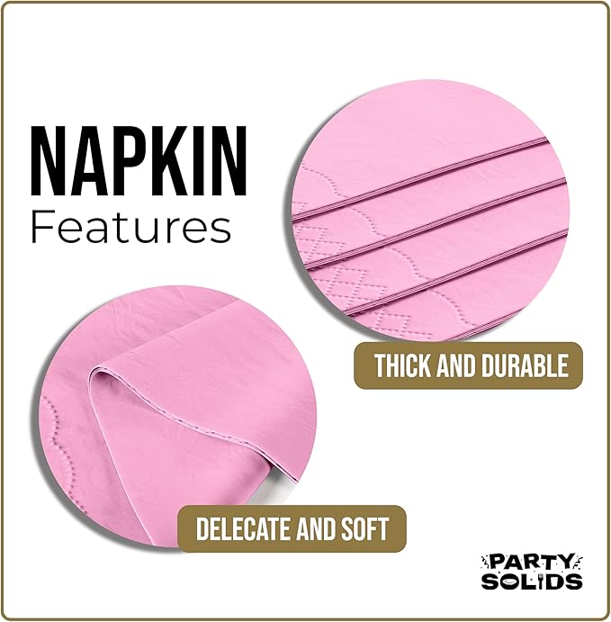Pink Dinner Napkins Disposable 8" x 4" Folded - 40 Pcs 2 Ply Pink Napkins Disposable Paper Guest Towels for Bathrooms, Dinners, Everyday Parties & Party Supplies