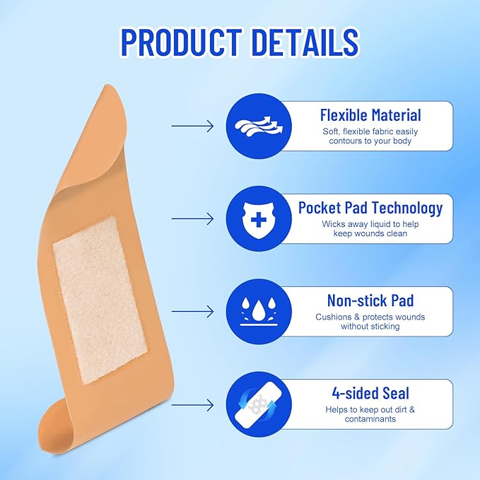 720 Pcs Adhesive Bandages Variety Pack, Flexible Adhesive Bandage Bulk, Assorted Sizes Fingertip Bandages, Breathable & Waterproof Bandage for First Aid and Wound Care