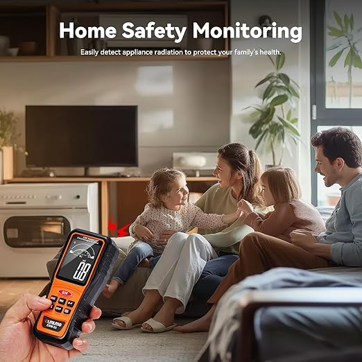 4 in 1 Emf Meter Emf Detector: Electric Field, Radio Frequency Field, Temperature,Magnetic Field Strength Meter, Rechargeable Radiation Detector for 5g Cell Tower,WiFi Signal and Ghost Hunting