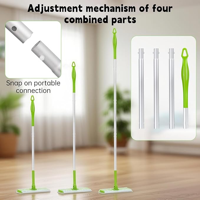 Mop Handle Compatible with Swiffer, Green Extra Long Detachable Mop Handle for Swiffer Dry & Wet Mops, Easy to Install & Replace