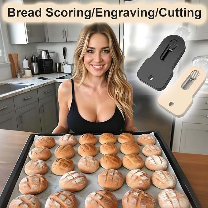 Bread Lame Scoring Tool Retractable Magnetic 2 Pack Sourdough Scorer with 10 Stainless Steel Blades / Razor for Professional Bakery Artisan Breads Making Sour Dough Cutter Knife Baking Accessories