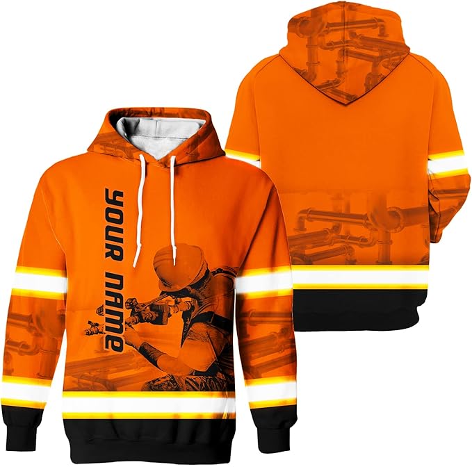 Matedecor High Visibility Hi Vis Hoodie for Men - Jobs Collection Custom Name Class 3 Reflective Safety Workwear