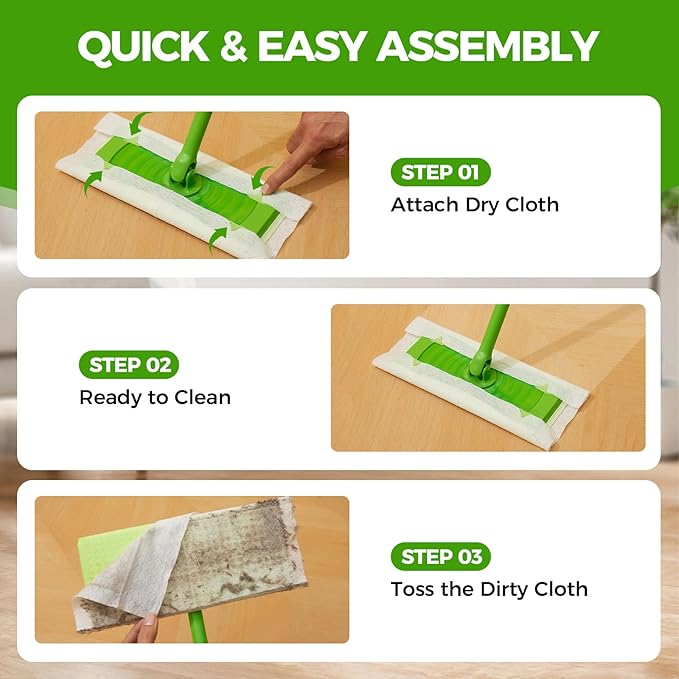 Dry Mop Refills Sweeper Disposable Dusting Cloths Dry Sweeping Refills Dry Duster Cloths Mop Pads Floor Cloth Refills Electrostatic Cloths 80 Count