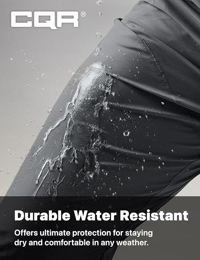 CQR Men's Vent Stretch Pants, Quick Dry Lightweight Casual Cargo Pants, Water Resistant Straight-Fit Utility Work Pants