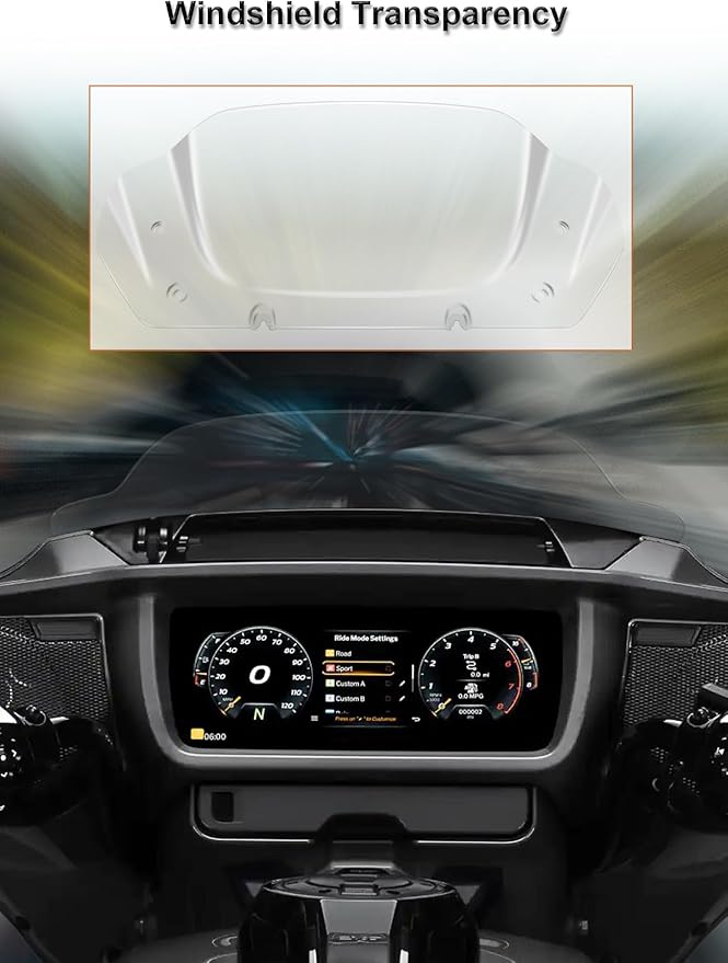 8" Wave Windshield Windscreen Wind Splitter Compatible with Harley Davidson Touring CVO Street Glide FLHXSE 2023-up,Street Glide FLHX 2024-up & FLXHU 2025-up (Clear)
