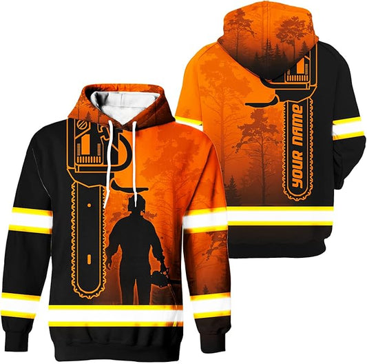 Matedecor High Visibility Hi Vis Hoodie for Men - Jobs Collection Custom Name Class 3 Reflective Safety Workwear