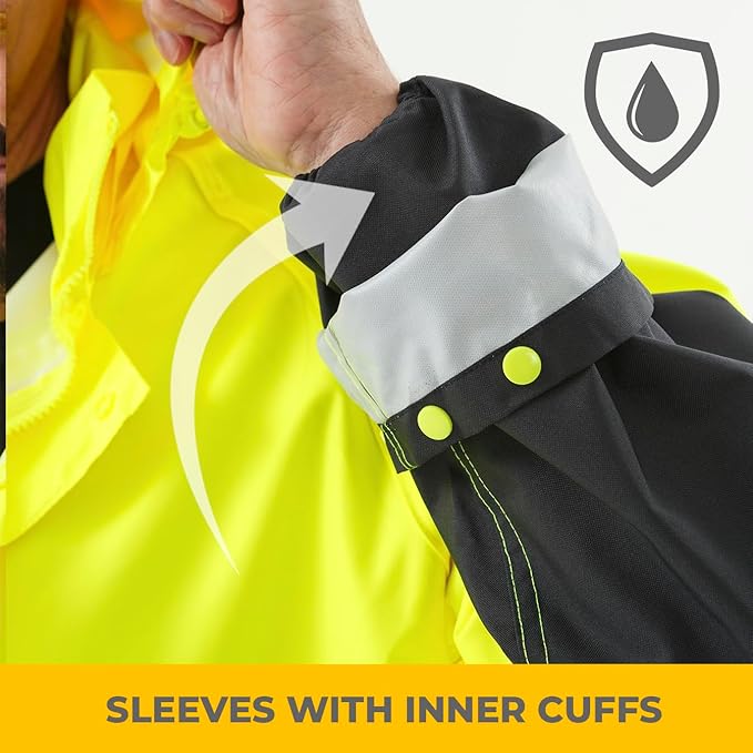 Safety Raincoat ALBATROSS PLUS Long Hooded Waterproof Emergency Rain Jacket Poncho for Men Women Adults
