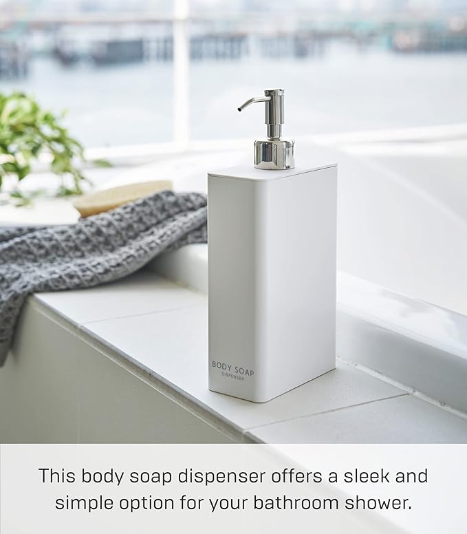 YAMAZAKI Home Tower Shower Dispenser - Contemporary Bottle Pump - Body Soap - Abs Plastic - 24 Fluid Oz., 700 Ml