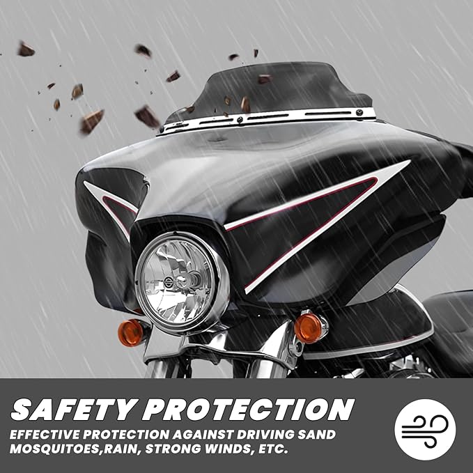 6" Windshield Windscreen Compatible for Harley Touring Electra Street Glide FLHX FLHT 1996-2013 (Clear, 6")