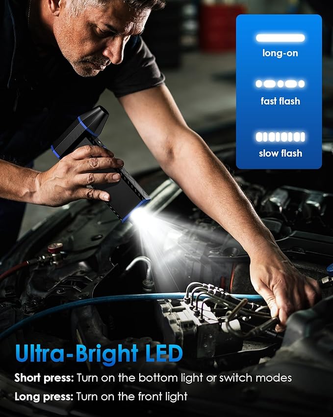 Compressed Air Can for Computers, 130000RPM Compressed Air Duster PC Blower Keyboard Cleaning Kit with LED Display & Light 4 Gear Adjustable Computer Cleaner Car Duster